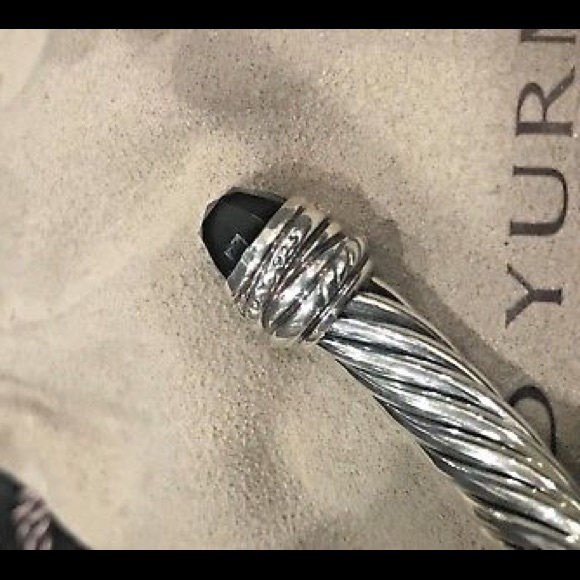 David Yurman 7mm Crossover Diamond Bracelet Onyx - Picture 2 of 5